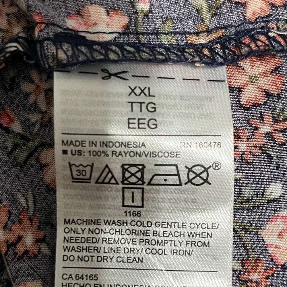 Old Navy Womens Tiered Maxi Dress XXL Dark Floral Cottagecore Prairie Herbalist - Picture 10 of 10